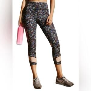 Free People Movement Activewear Navy Floral Leggings Pants Women's Medium